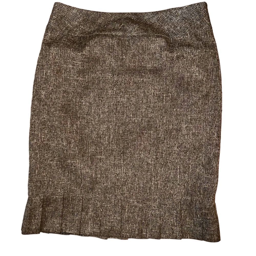 Oscar de la Renta Tweed Brown Pencil Skirt EUC Size 10